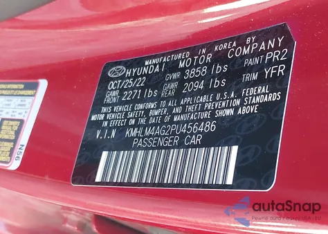 2023 Hyundai Elantra Sel from USA, damaged, VIN KMHLM4AG2PU456486